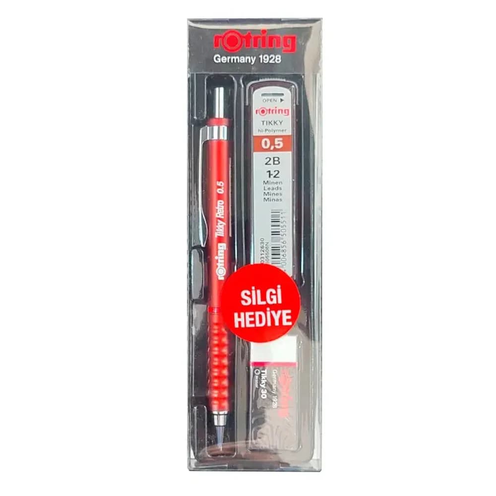 Rotring Okul Seti Tikky Retro 0.5+Min Silgi Hediyeli Kırmızı