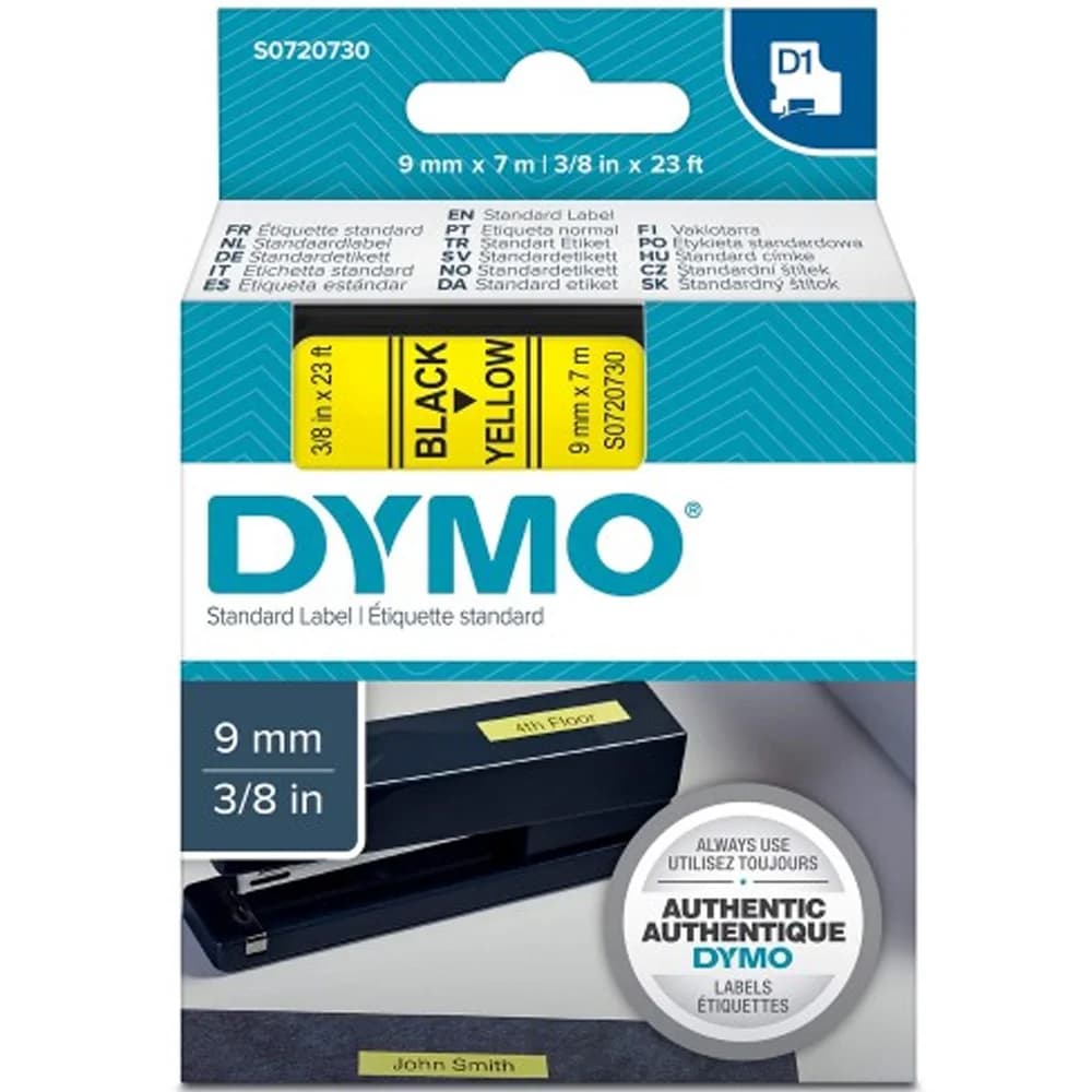 Dymo D1 Şerit Standart 9 MMx7 MT Sarı Üzerine Siyah 40918 S0720730