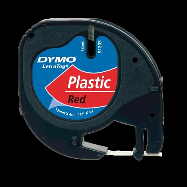 Dymo Letratag Şerit Plastik 12 MMx4 MT Kırmızı 91203