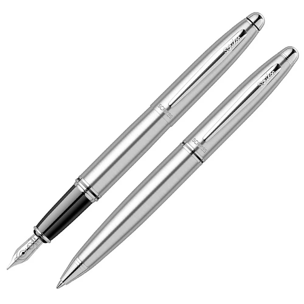 Scrikss Takım Kalem Dolma+Tükenmez Krom 88
