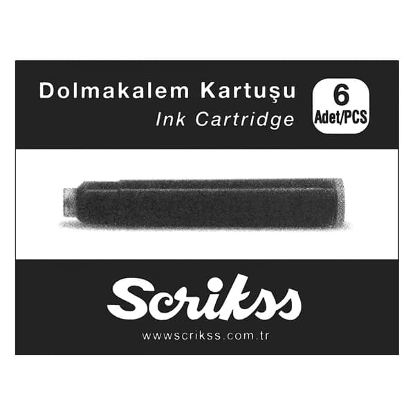 Scrikss Dolma Kalem Kartuşu 6 LI Siyah
