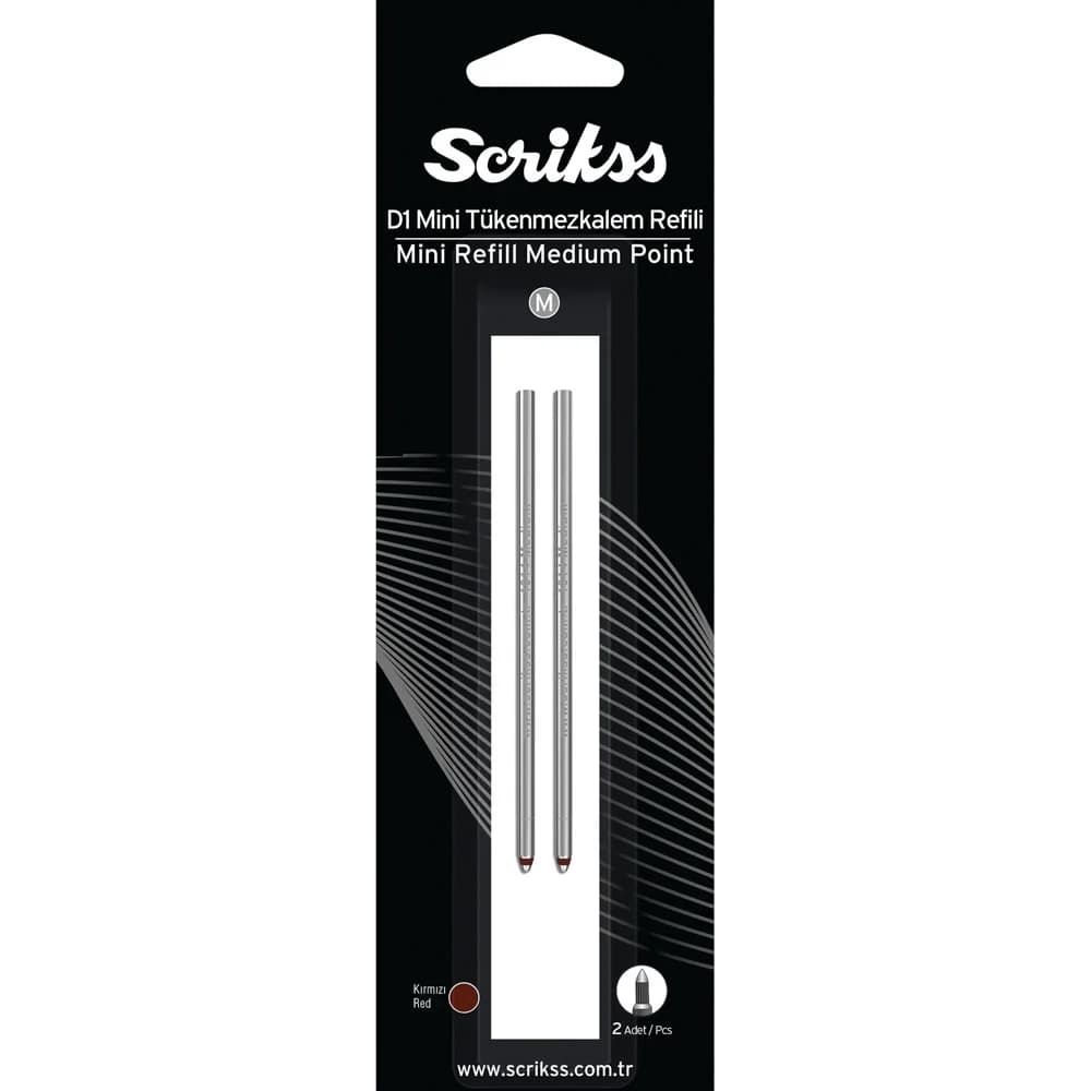 Scrikss D1 Tukenmez Medıum Kısa Refil Kırmızı Bls