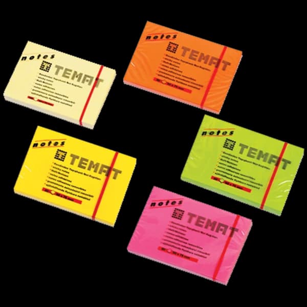 Temat Yapışkanlı Not Kağıt 50x75 MM Fosforlu Yeşil 11074