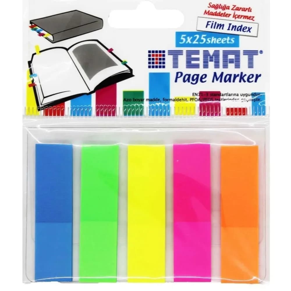 Temat İndex İşaret Bant Film 12x45 5 Lİ 10861