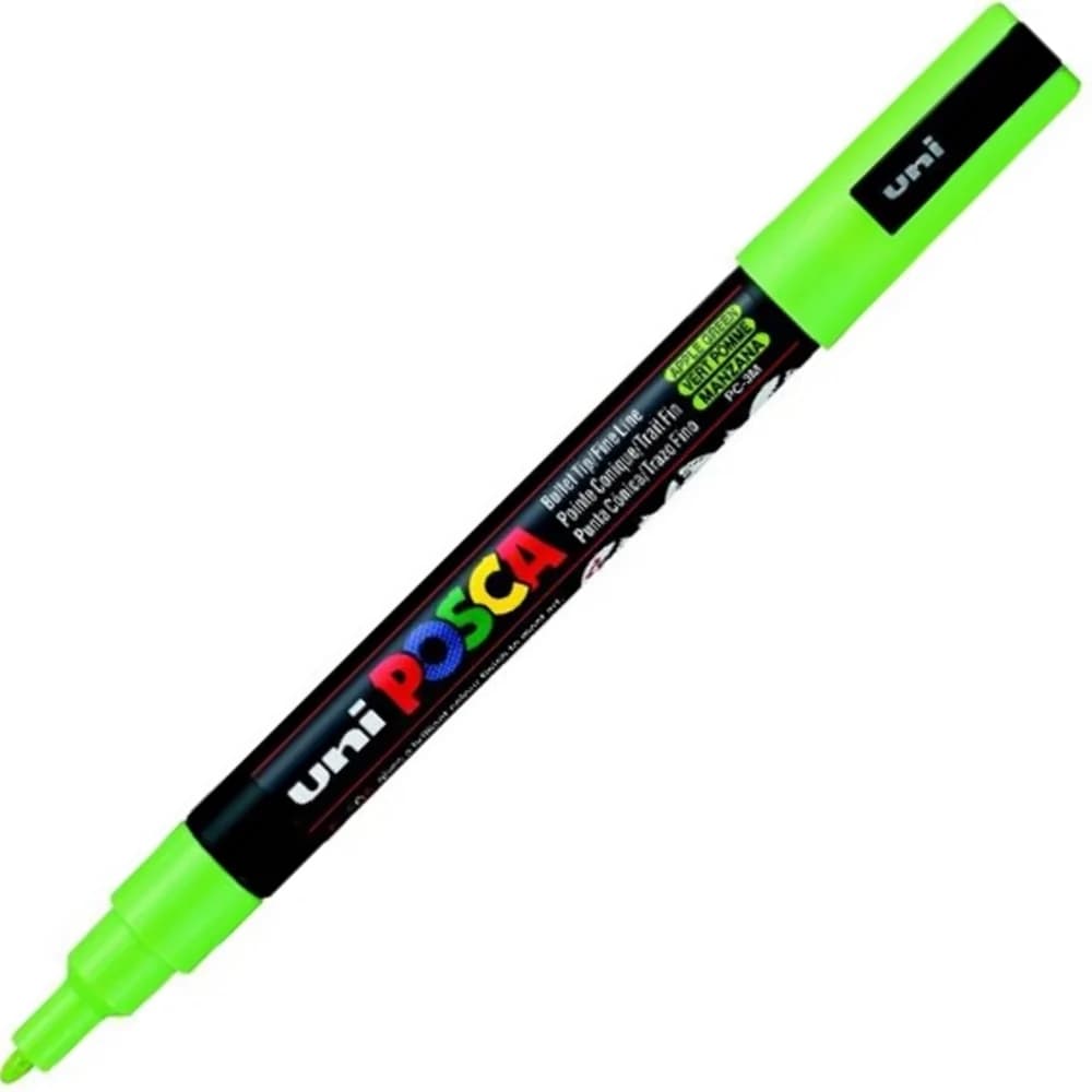 Uni-Ball Posca 0.9-1.3 Su Bazli Poster Markörü Elma Yeşili PC-3M