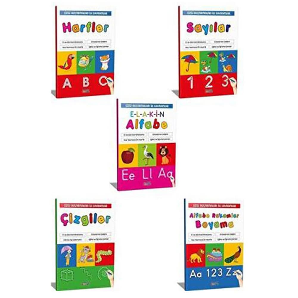 4E Çizgi Alıştırmaları İle Alfabe Kavram Seti 5 Li