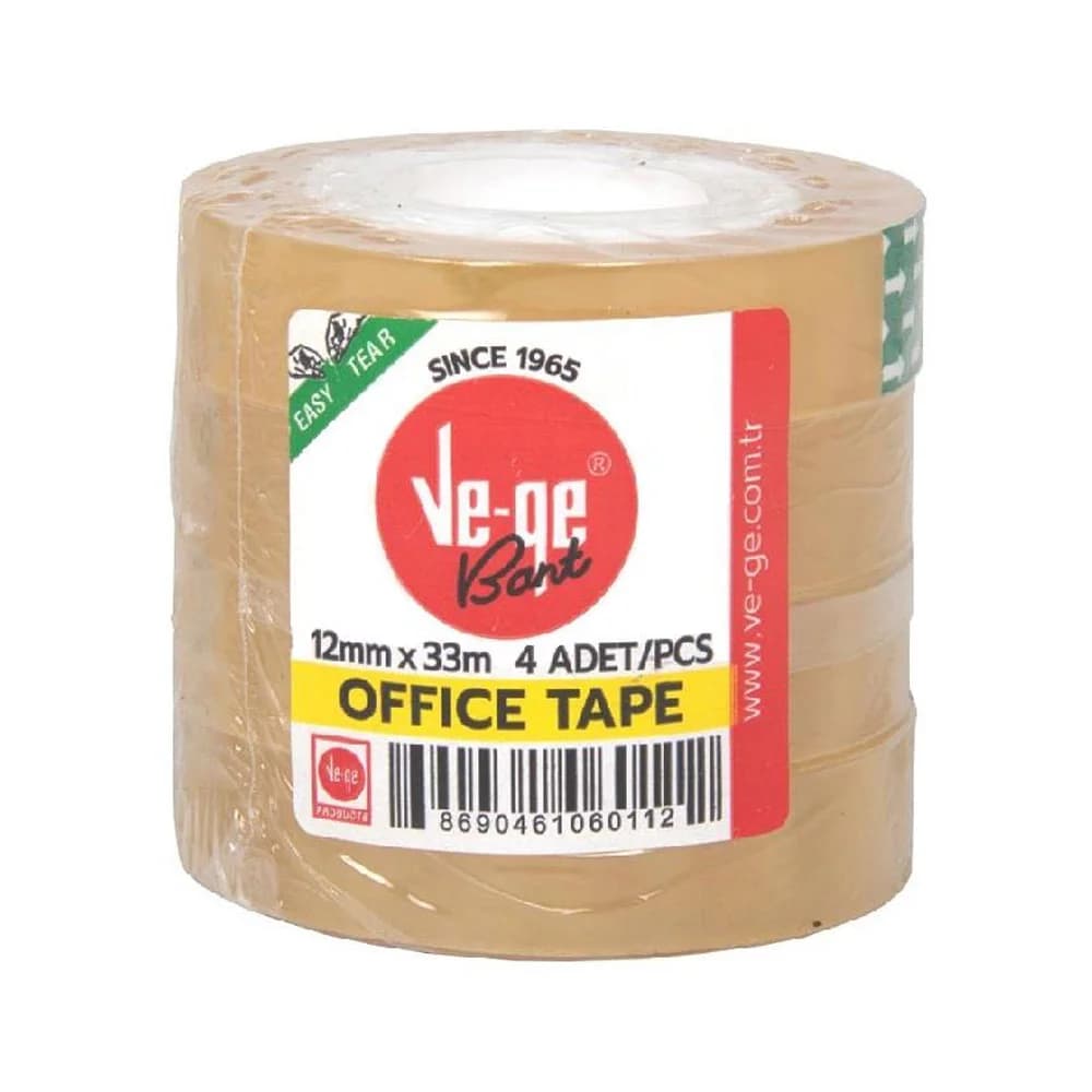 Vege Selefon Bant Office Tape 12x33 ( 4 Lü Paket)