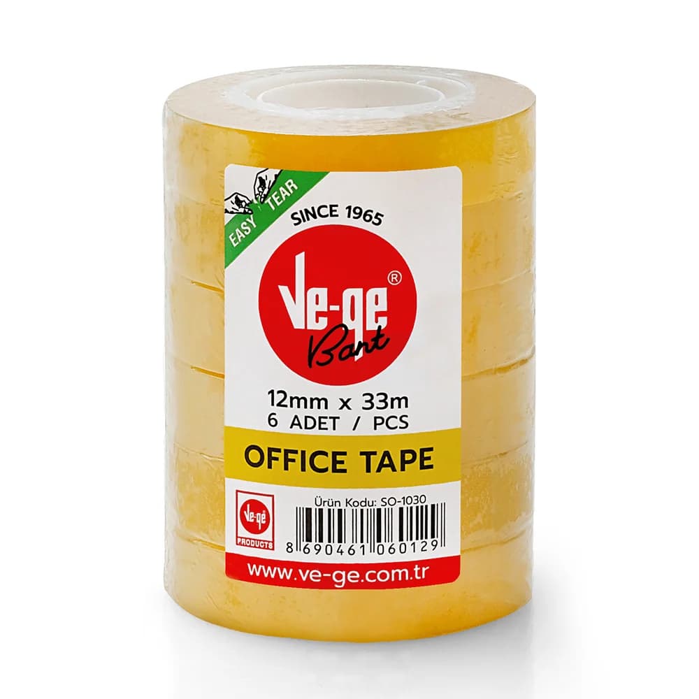 Vege Selefon Bant Office Tape 12x33 ( 6 Lı Paket)
