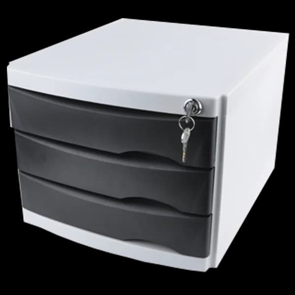 Ops Evrak Rafı Çekmeceli Plastik Kilitli 3 LÜ Mavi CMC 203