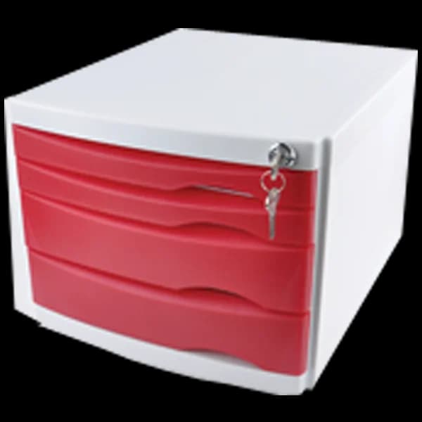 Ops Evrak Rafı Çekmeceli Plastik Kilitli 4 LÜ Mavi CMC 204