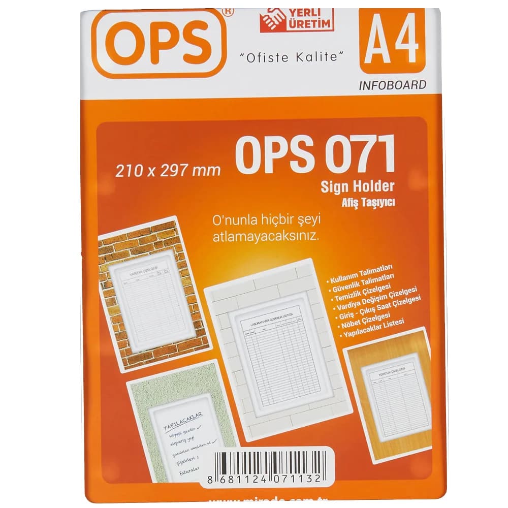 Ops Afiş Taşıyıcı A4 Duvar Tipi Dp 071