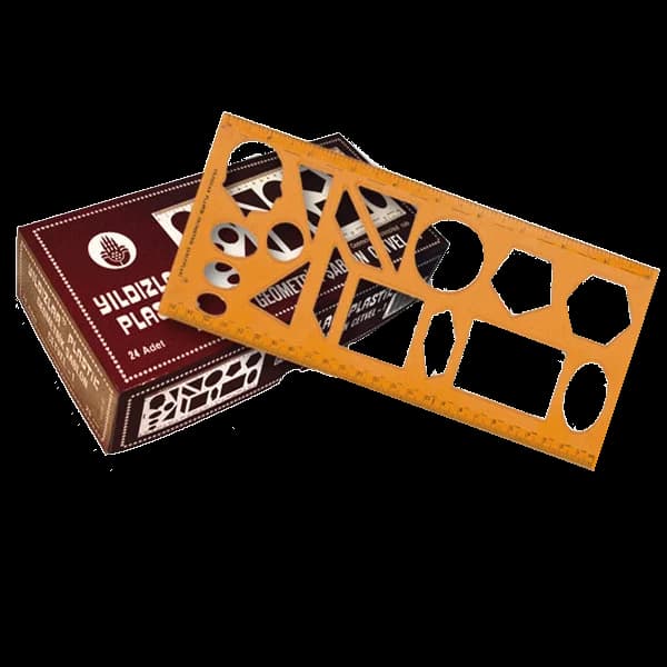 Yıldızlar Geometrik Şablon Cetvelli Atatürklü 25 CM 40