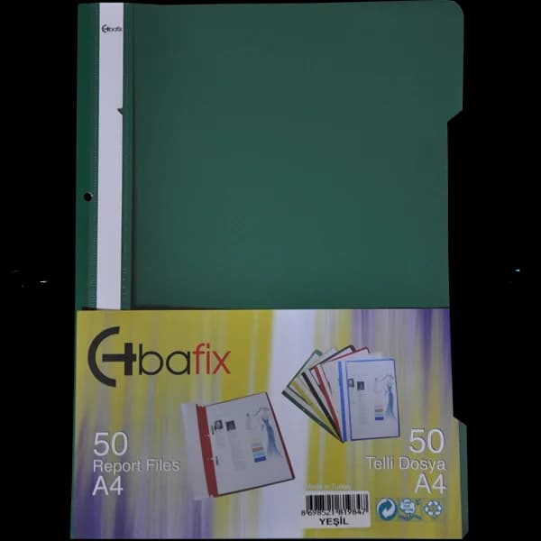 Bafix Telli Dosya Plastik XL Yeşil A4