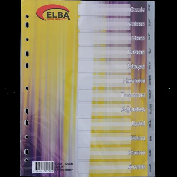 Bafix Seperatör Aylar Plastik A4