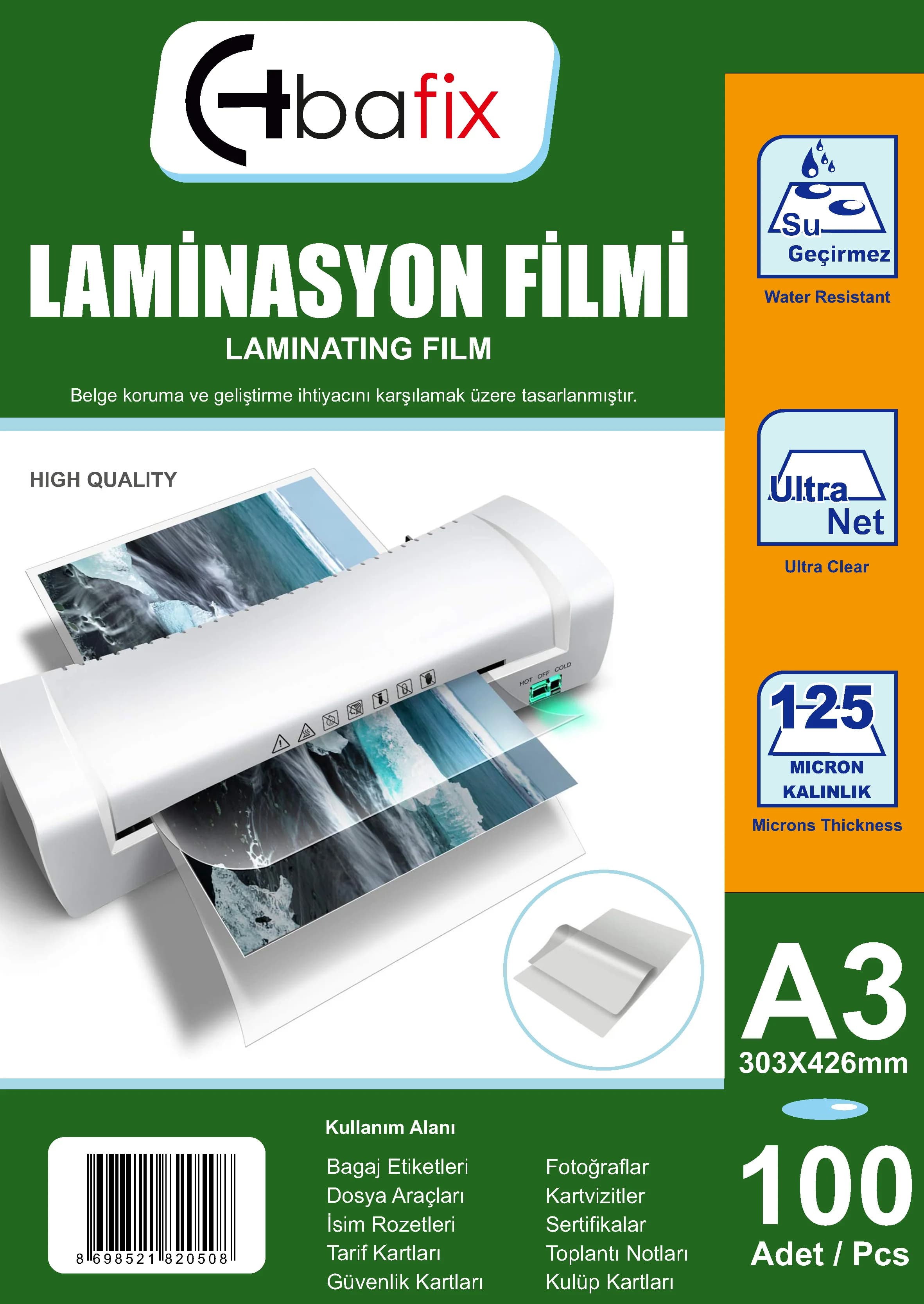 Bafix Laminasyon Filmi A3 125 MIC 303-426