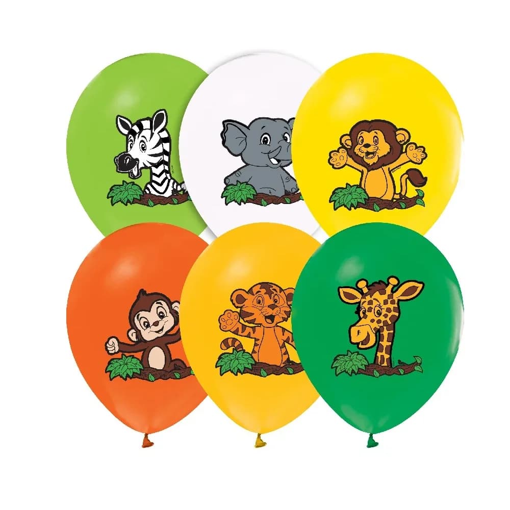 Balonevi Balon 4+1 Safari Baskılı 12" 8 Li