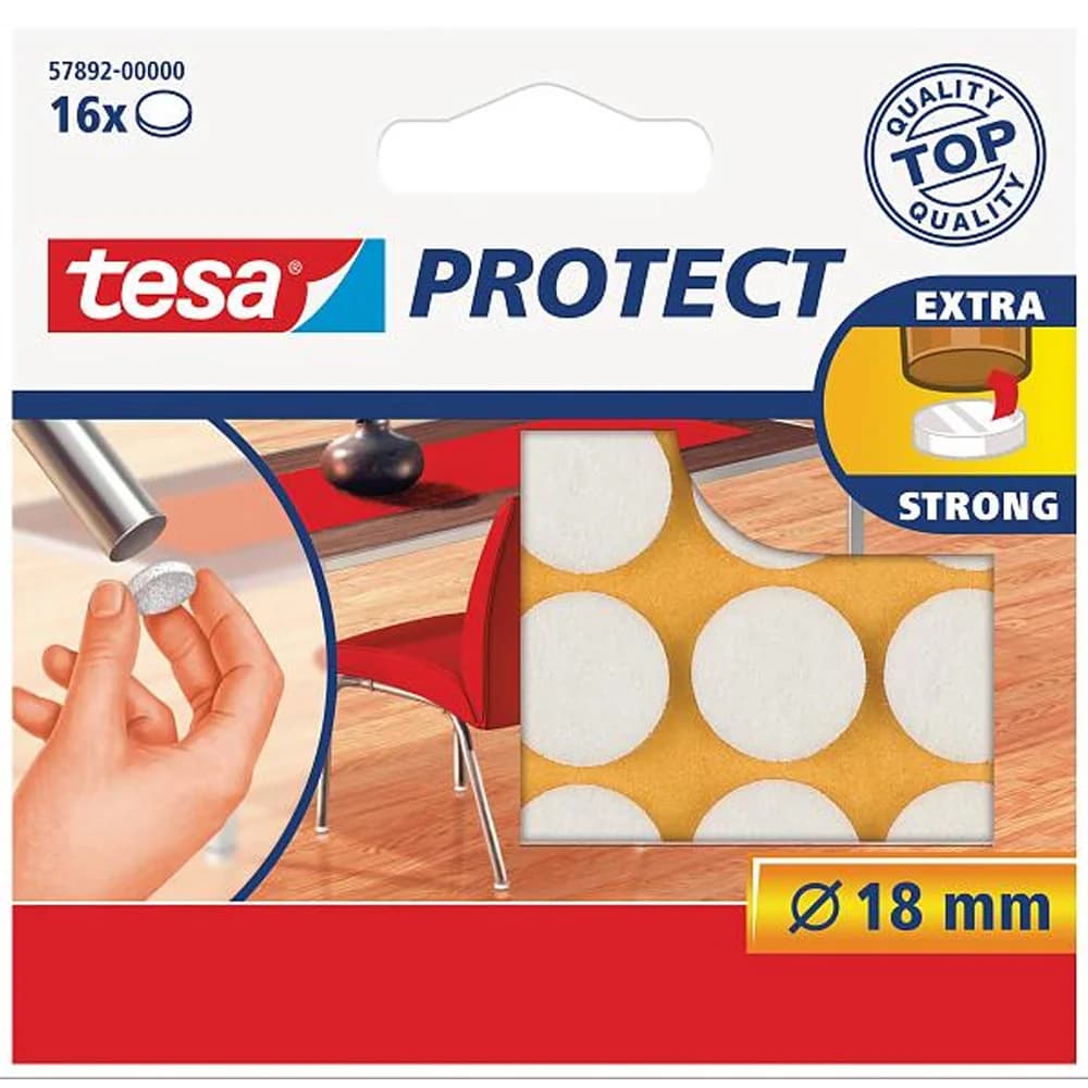 Tesa Zemin Koruyucu Daire Keçe Beyaz 16x18 MM x