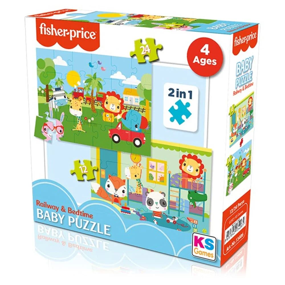 Ks Games Fisher-Price Baby Puzzle Railway &amp; Bedtime 2 in 1 FP 13406