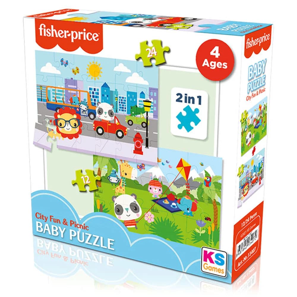 Ks Games Fisher-Price Baby Puzzle City Fun &amp; Picnic 2 in 1 FP 13407