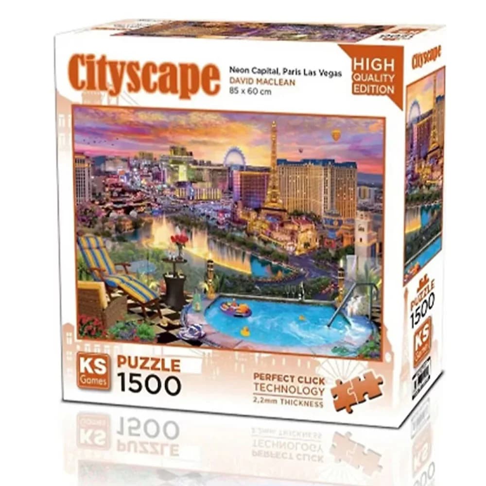 Ks Games Puzzle 1500 Parça Neon Capital Paris Las Vegas 22038