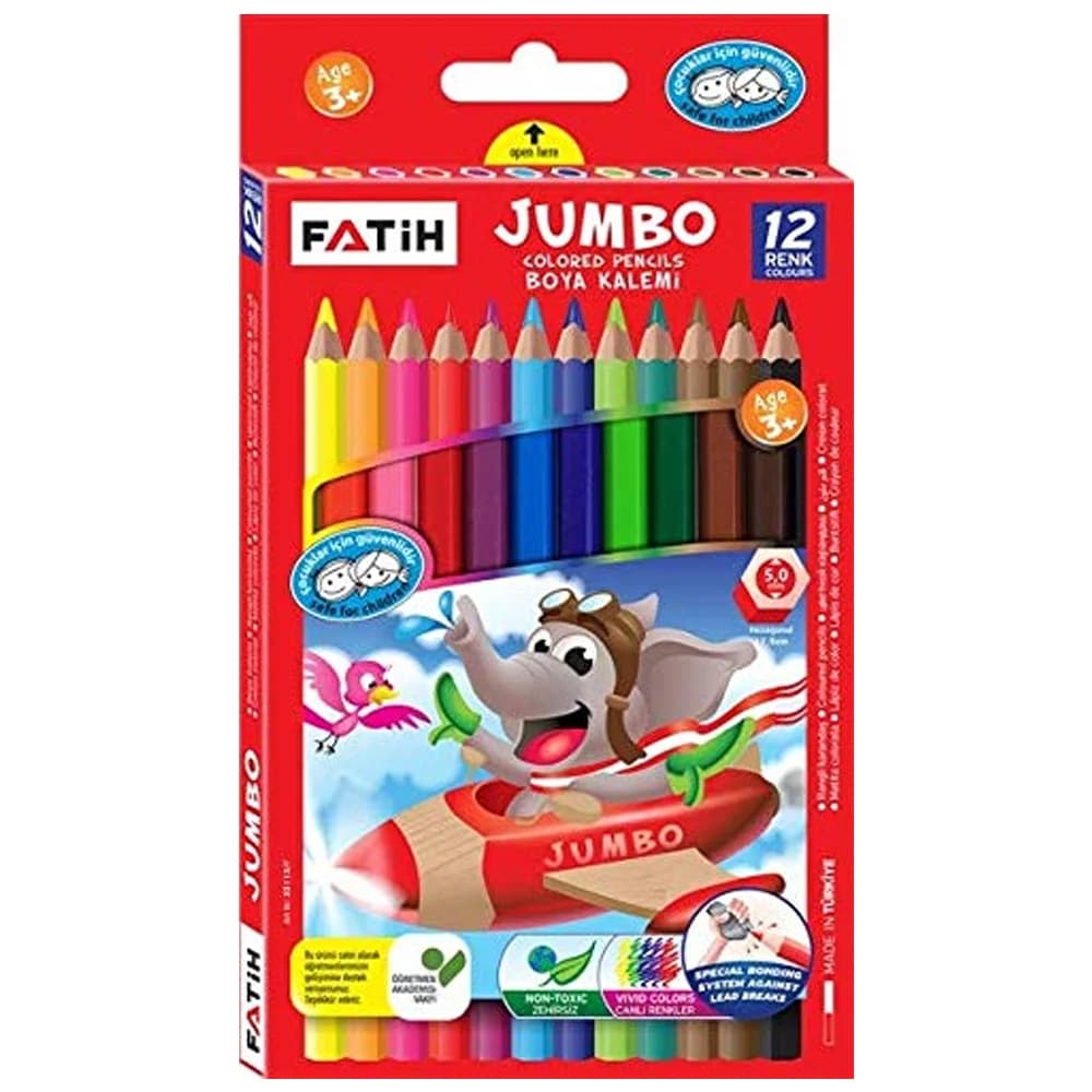 Fatih Kuru Boya Karton Kutu Jumbo Tam Boy 12 Lİ 33412
