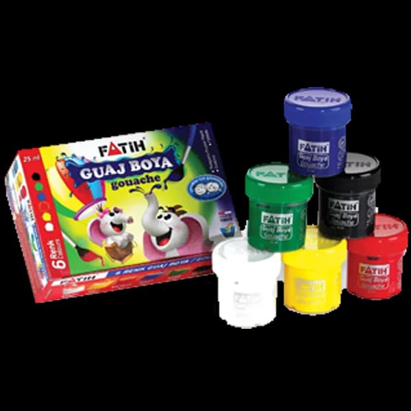 Fatih Guaj Boya Karton Kutu Şişe 6 Renk 25 ML 50410