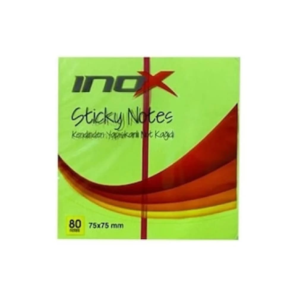 Inox Yapışkanlı Not Kağıdı Şeffaf 75x75 Yeşil 09674