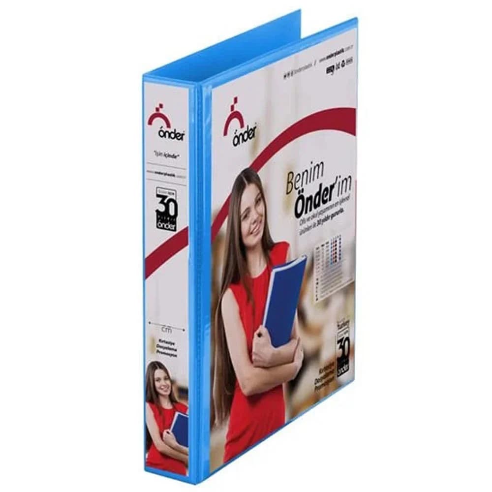 Önder Sunum Klasörü 2 Halkalı 70 MM A4 Mavi 2007-1