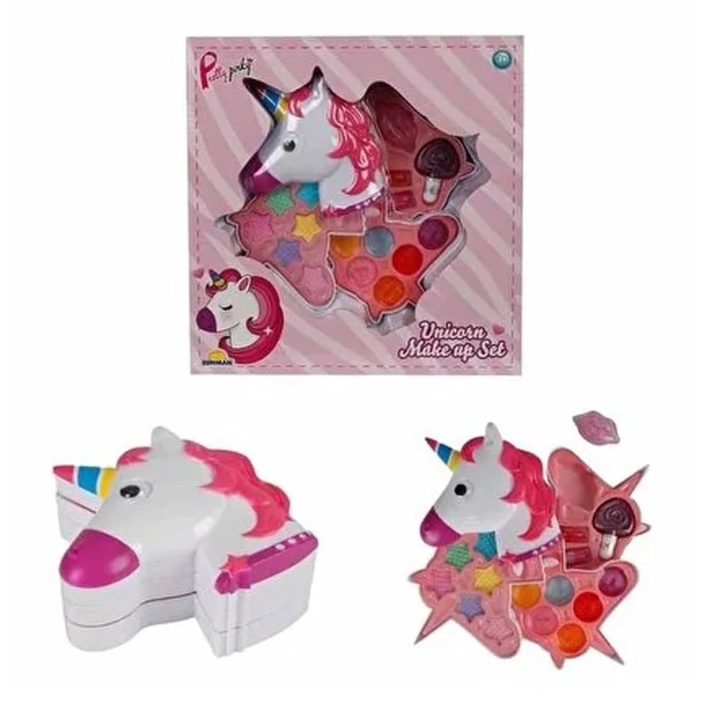 Sunman Oyuncak Unicorn Şekilli 3 Katlı Makyaj Güzellik Seti