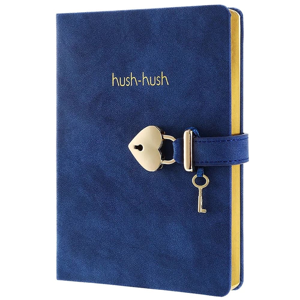 Vj Defter Hush Hush Kilitli 13x18 80 GR 160 YP Çizgili Mavi 1331