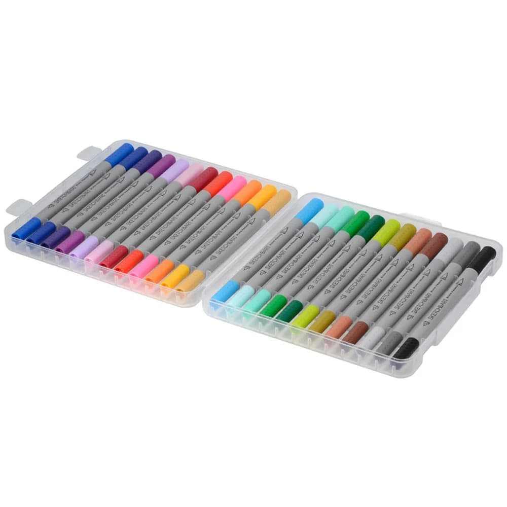 Bruno Visconti Brush Pen Sketch&amp;Art Çift Uçlu Keçeli Kalem 24 Renk 22-0083