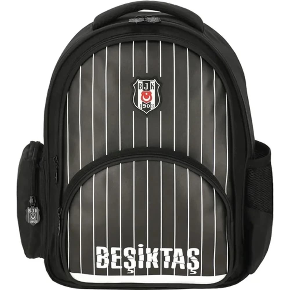 Me Okul Çantası Beşiktaş İnce Çubuk Desenli Suni Deri 25353