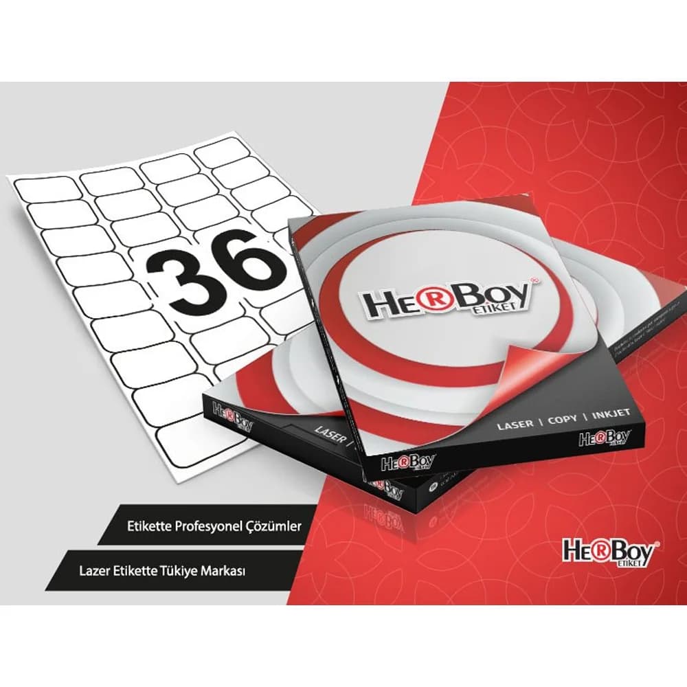 Herboy Laser Etiket 100 YP 45x30 Laser-Copy-Inkjet HB-1036