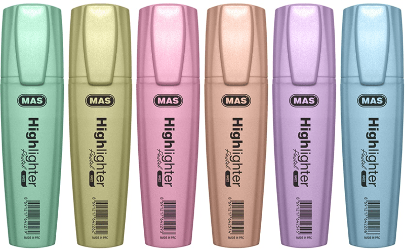 MAS FOSFORLU KALEM 6424 PASTEL 6 LI SET