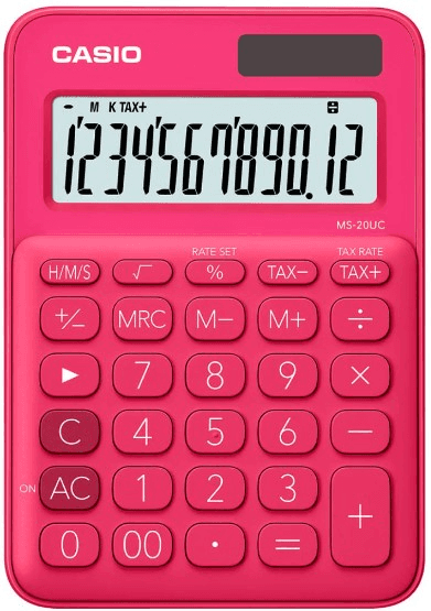 CASIO HESAP MAKİNESİ MASAÜSTÜ MS-20UC-RD 12 HANE