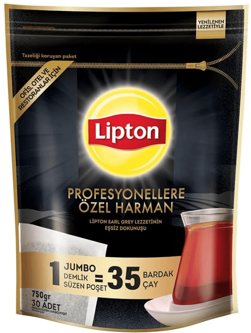 LİPTON DEMLİK POŞET ÇAY 30 LU EARL GREY PROFESYONELLERE ÖZEL JUMBO 25g 800912
