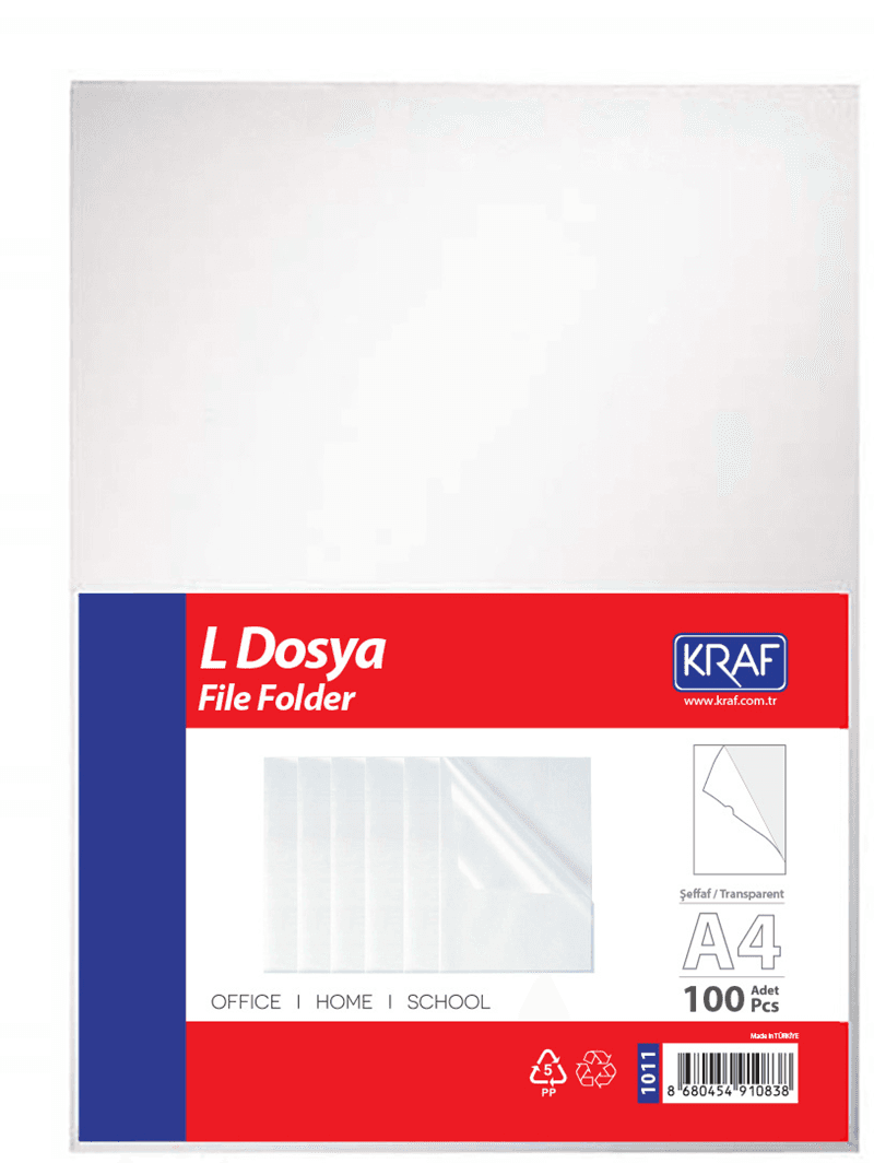 KRAF L POŞET DOSYA A4 100 LÜ 1011