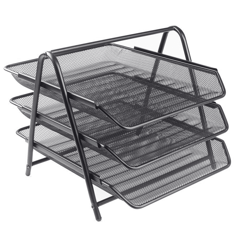 KRAF PERFORE EVRAK RAFI METAL 3 KATLI 460G SİYAH