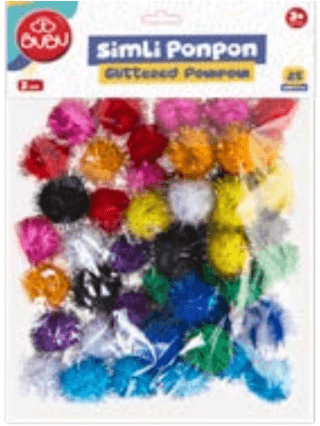 BU-BU PONPON SİMLİ 3CM 25'Lİ KARMA BUBU-PON006