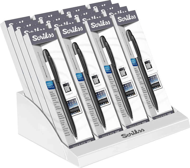 SCRIKSS TÜKENMEZ KALEM TOUCH PEN 599 STYLUS 16 LI STAND MAT SİYAH