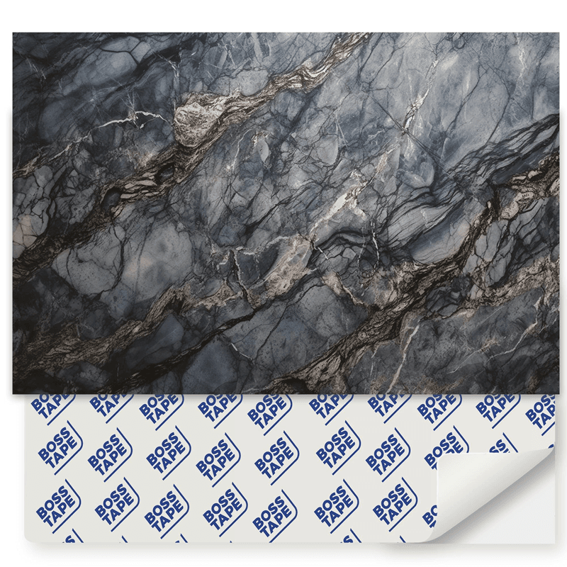 BOSS TAPE KARO PVC YAPIŞKANLI 44x64 CM 4 LÜ PAKET SİYAH MERMER BT-12009