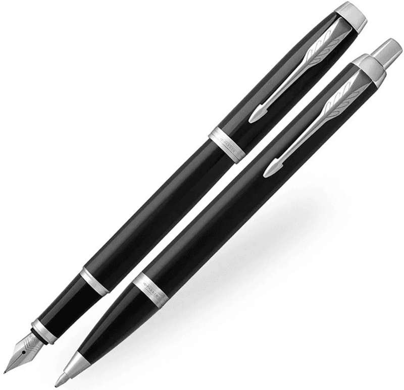 PARKER DOLMA KALEM + TÜKENMEZ KALEM KILIFLI IM LAKE SİYAH CT DUO SET 2214457