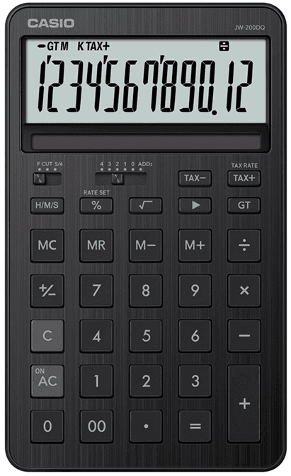 CASIO HESAP MAKİNESİ MASAÜSTÜ JW-200DQ-BK-W-DP