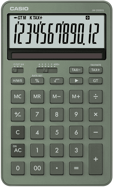 CASIO HESAP MAKİNESİ MASAÜSTÜ JW-200DQ-GN-W-DP