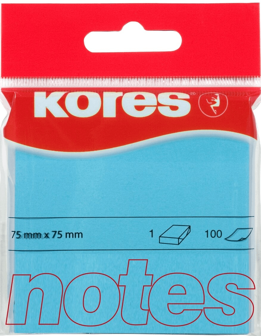 KORES YAPIŞKSNLI  NOT KAĞ 75X75MM NEON MAVİ 100 YP 47078