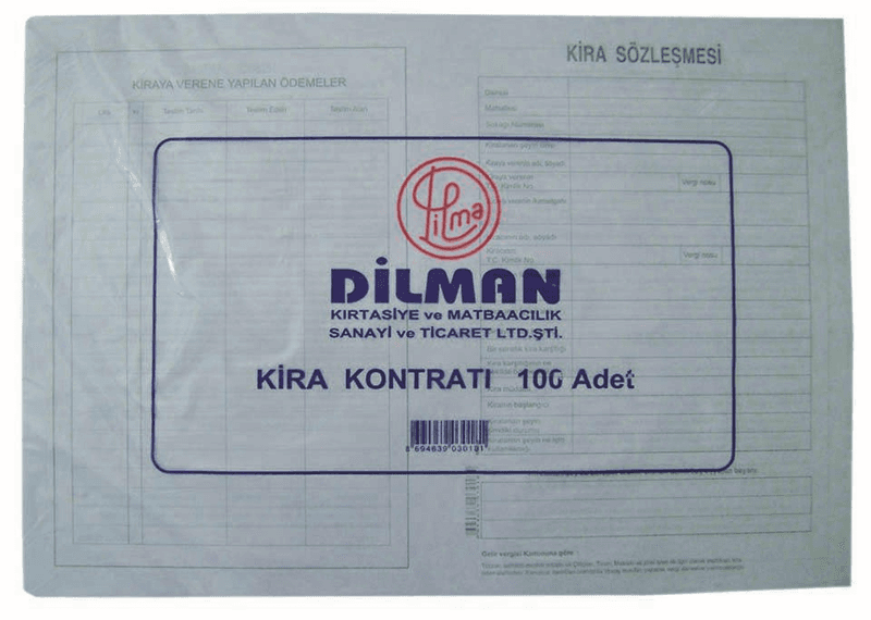 DİLMAN KİRA KONTRATI 100 LÜ 3018