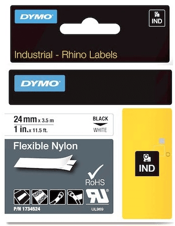 DYMO ŞERİT RHİNOPRO 24MM x 3.5MT BEYAZ/SİYAH 1734524