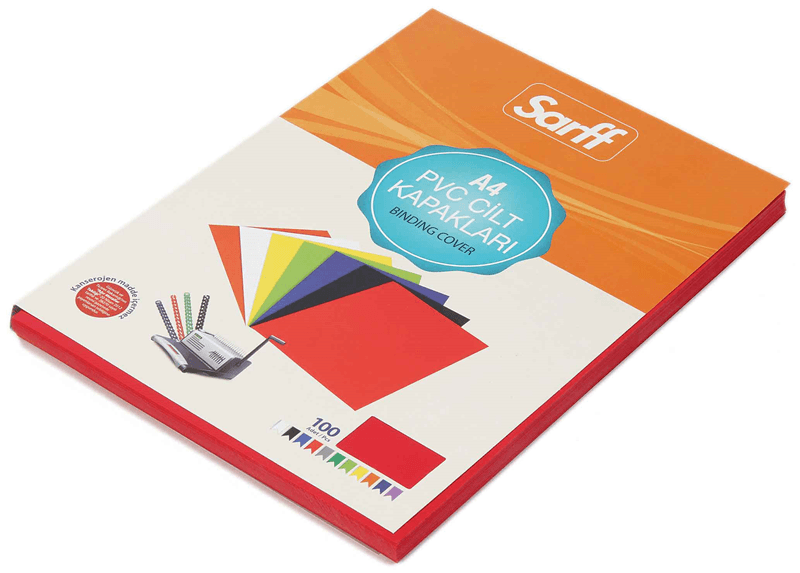 SARFF CİLT KAPAĞI A4 160M PVC MAVİ 100 LÜ 15201014