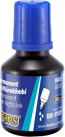BRONS PERMANENT MARKER  MÜREKKEBİ MAVİ 30 CC BR-9101