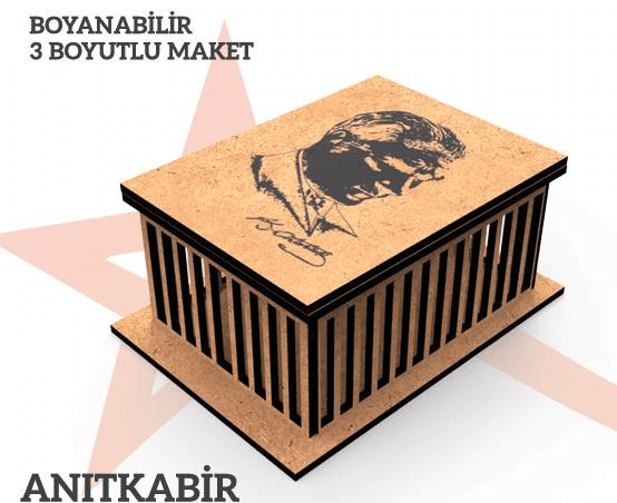 YILDIZLAR AHŞAP 3D AHŞAP BOYANABİLİR MAKET ANITKABİR BYM-07 (Best)